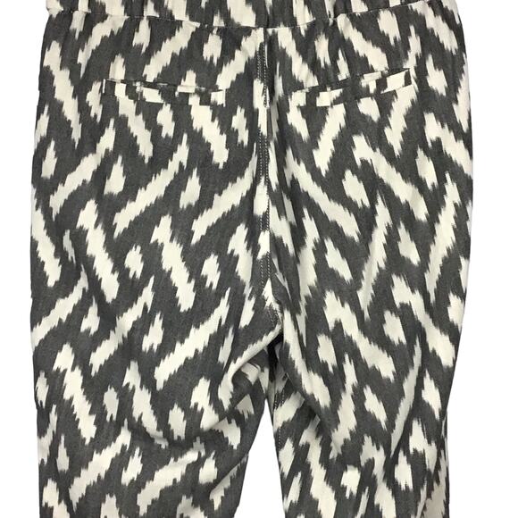 J. Crew Seaside Jogger Pant Ikat Cream Gray Print Pull On Pants sz 6 - Picture 6 of 11